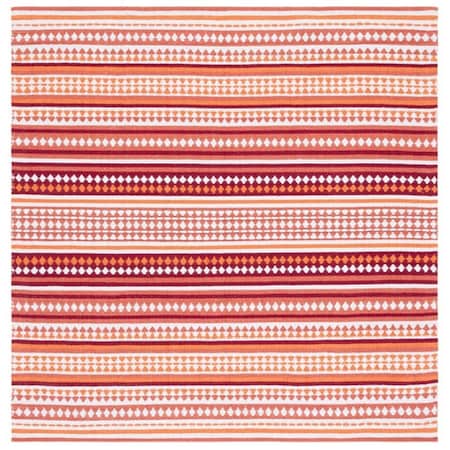 Safavieh 6 x 6 ft. Montauk Bohemian Hand Woven Square Rug Orange & Ivory MTK451P-6SQ